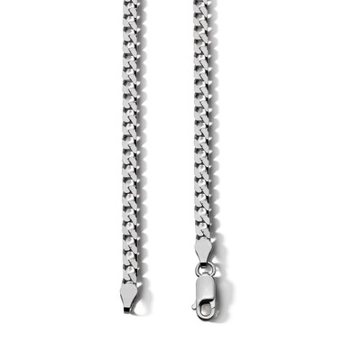 ​​​​​​​Sterling Silver Diamond Cut Square Curb Chain Made in Italy - 22"