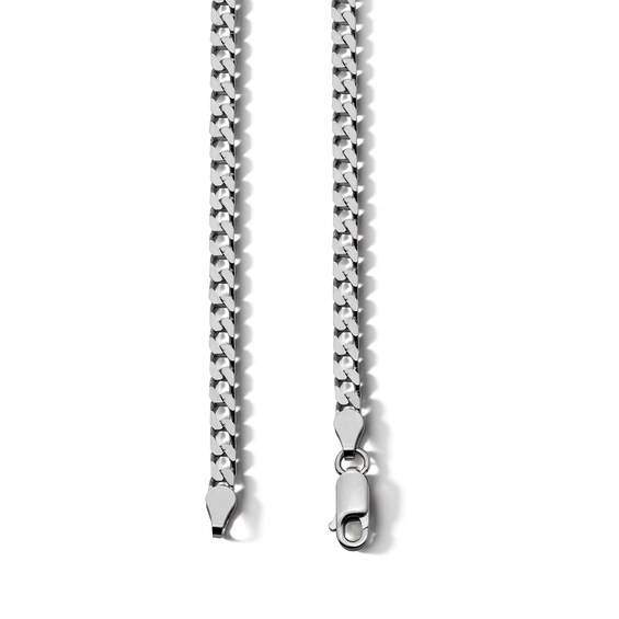 ​​​​​​​Sterling Silver Diamond Cut Square Curb Chain Made in Italy - 22"