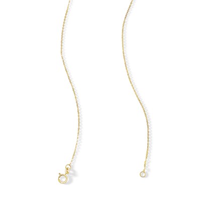 10K Solid Gold Heart Station Chain Made in Italy - 18"