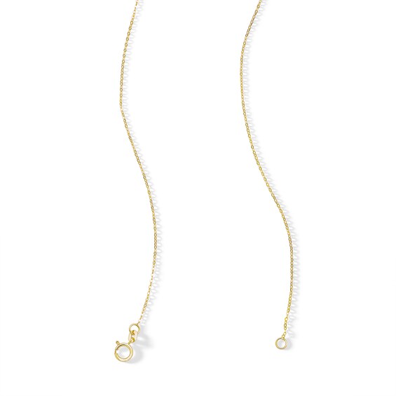 10K Solid Gold Heart Station Chain Made in Italy - 18"