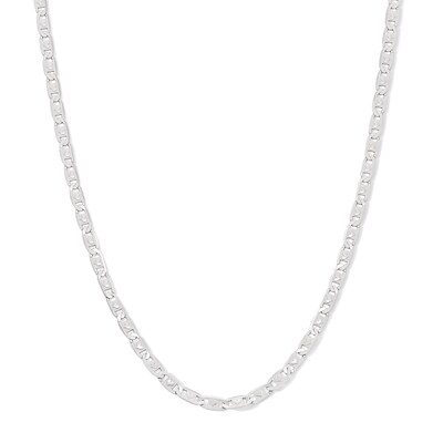 ​​​​​​​Sterling Silver Diamond-Cut Heart Valentino Chain Made in Italy - 18"
