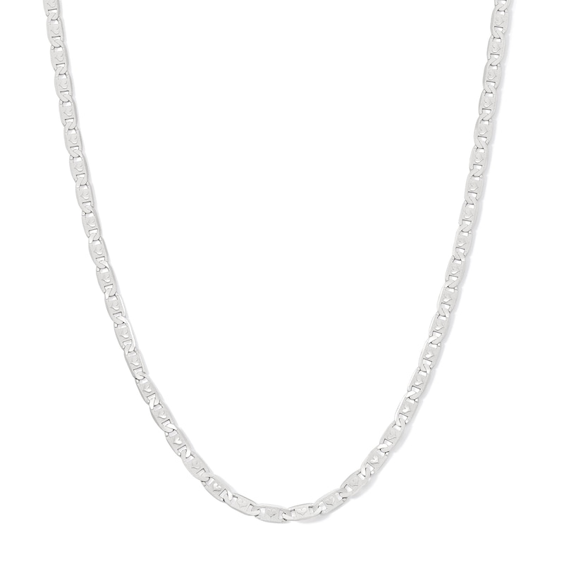 Sterling Silver Diamond-Cut Heart Valentino Chain Made in Italy - 18"
