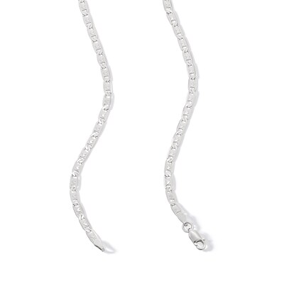 ​​​​​​​Sterling Silver Diamond-Cut Heart Valentino Chain Made in Italy - 18"