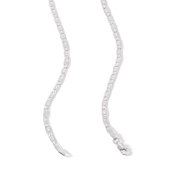 ​​​​​​​Sterling Silver Diamond-Cut Heart Valentino Chain Made in Italy - 18"