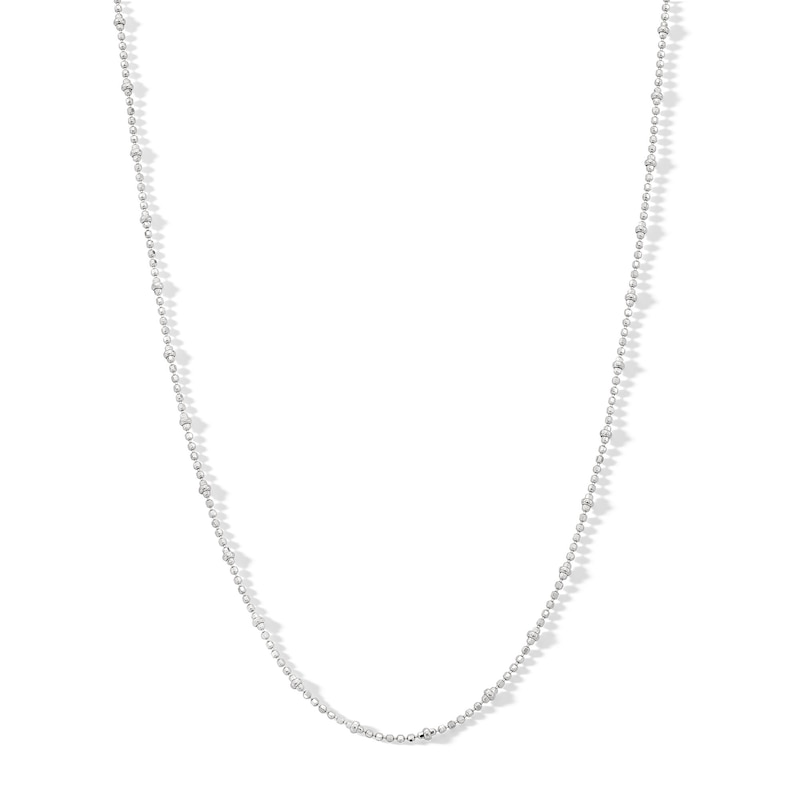 Sterling Silver Diamond-Cut Beaded Saturn Chain Made in Italy - 18"