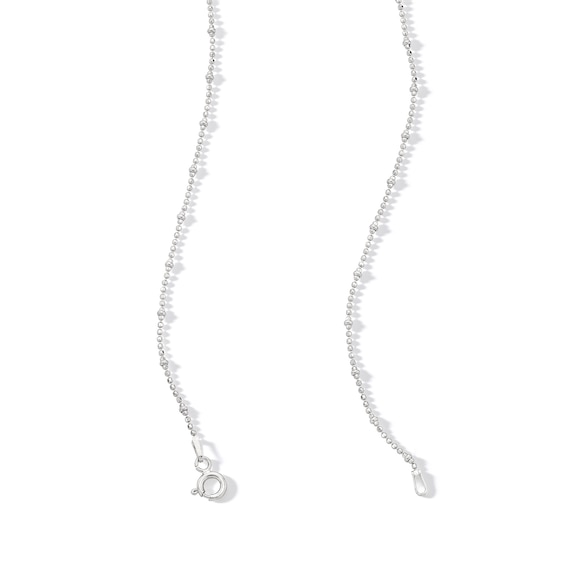 Sterling Silver Diamond-Cut Beaded Saturn Chain Made in Italy - 18"