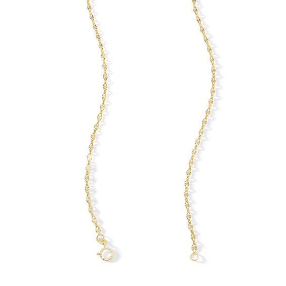 10K Solid Gold Singapore Bar Chain Made in Italy - 18"