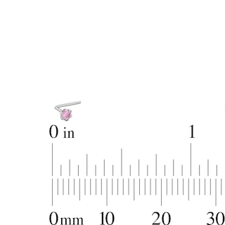 14K Solid White Gold CZ Three Piece Nose Stud Set - 24G 1/4"