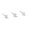 Thumbnail Image 1 of Semi-Solid Sterling Silver CZ Nose Stud Set - 20G