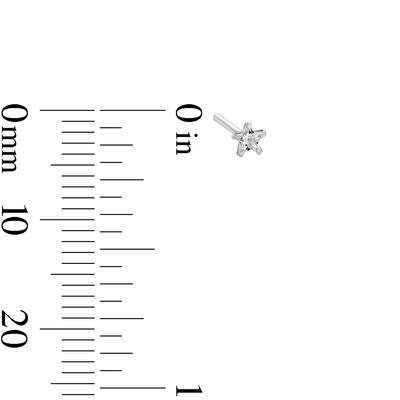 Semi-Solid Sterling Silver CZ Nose Stud Set - 20G