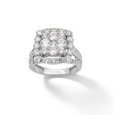 Sterling Silver CZ Round Composite Ring- Size 8