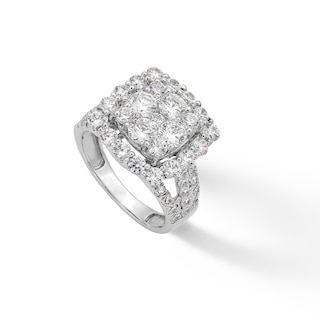 Sterling Silver CZ Round Composite Ring- Size 8