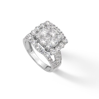 Sterling Silver CZ Round Composite Ring- Size 8