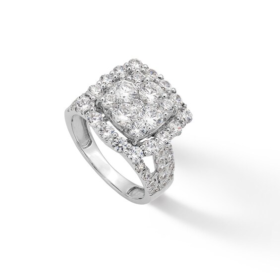 Sterling Silver CZ Round Composite Ring- Size 8
