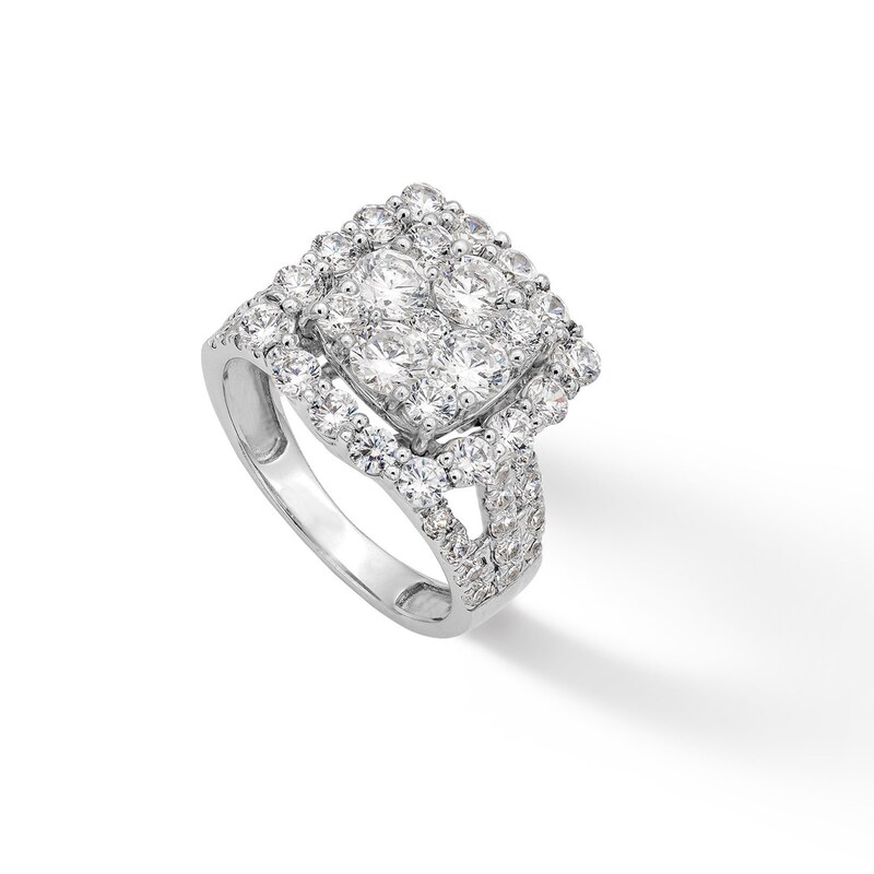 Sterling Silver CZ Round Composite Ring- Size 8