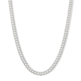 Sterling Silver Diamond-Cut Curb Chain Made in Italy - 20"