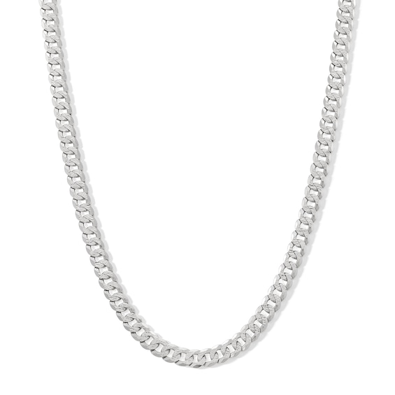 Sterling Silver Diamond-Cut Curb Chain Made in Italy - 20"