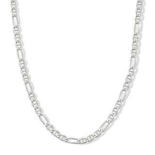 Sterling Silver Diamond-Cut Figarucci Chain Made in Italy - 20"