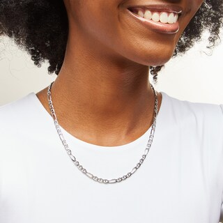 Sterling Silver Diamond-Cut Figarucci Chain Made in Italy - 20"