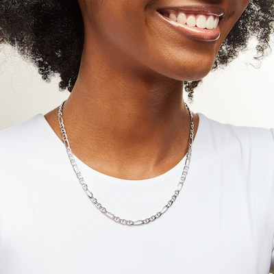 Sterling Silver Diamond-Cut Figarucci Chain Made in Italy - 20"