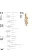 Thumbnail Image 5 of 10K Solid Gold CZ Tri-Stone Huggie Hoops