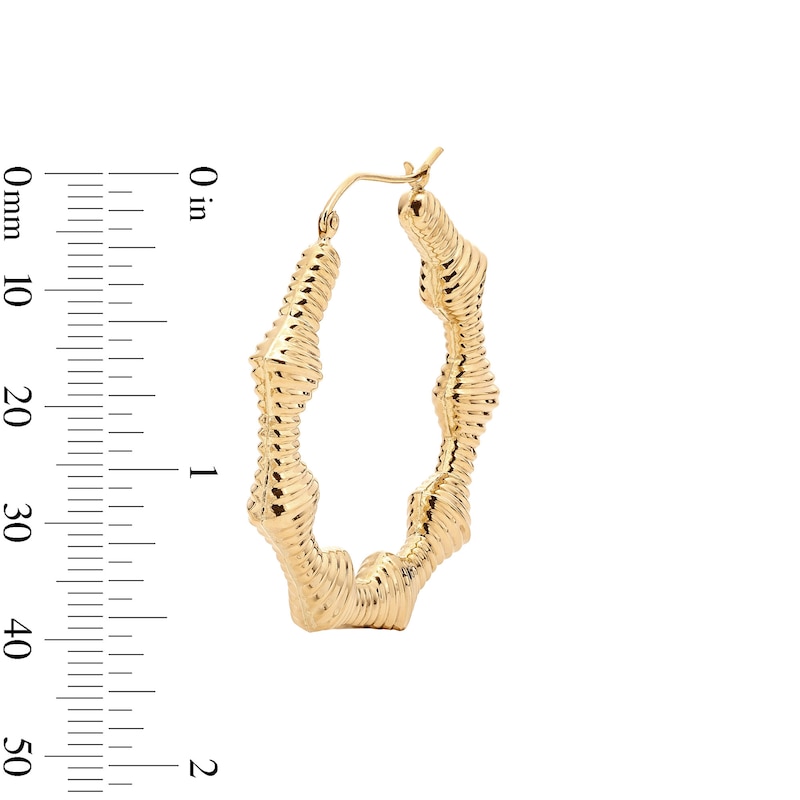 Main Image 2 of 10K Hollow Gold Bamboo Hoops