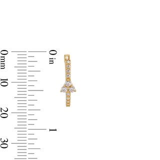 ​​​​​​​10K Solid Gold CZ Tri-Stone Center Hoops