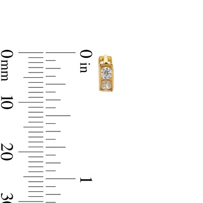 ​​​​​​​10K Solid Gold CZ Huggie Hoops