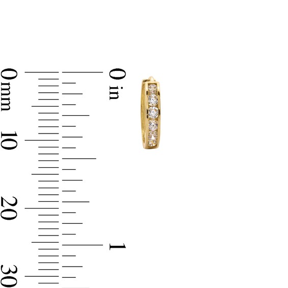 10K Solid Gold CZ Huggie Hoops