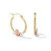 Thumbnail Image 1 of 10K Hollow Gold Diamond Cut Guadalupe Tri-Color Hoops