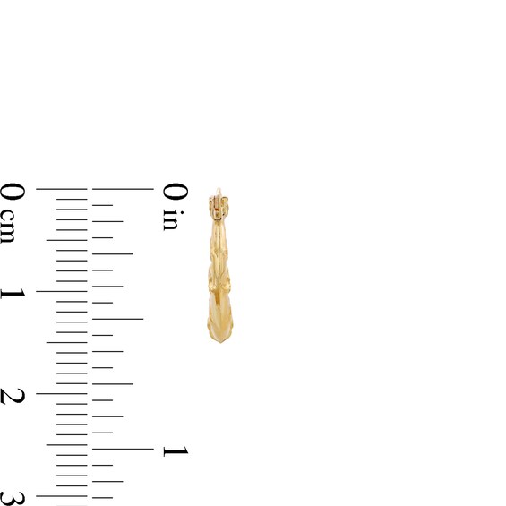 10K Hollow Gold Polished Cross Hoops