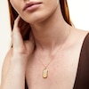 Thumbnail Image 2 of 14K Gold Plated 1/6 CT. T.W. Diamond Cross Dog Tag Pendant Necklace