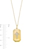 Thumbnail Image 4 of 14K Gold Plated 1/6 CT. T.W. Diamond Cross Dog Tag Pendant Necklace
