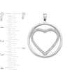 Thumbnail Image 3 of Sterling Silver CZ Heart Inside Circle Necklace Charm
