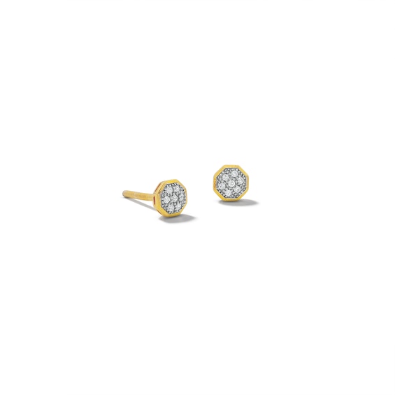 10K Solid Gold 1/20 CT. T.W. Diamond Small Octagon Studs