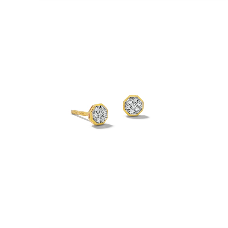 Main Image 1 of 10K Solid Gold 1/20 CT. T.W. Diamond Small Octagon Studs