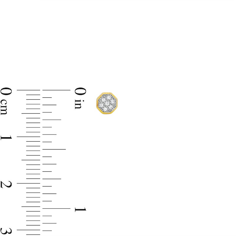 Main Image 3 of 10K Solid Gold 1/20 CT. T.W. Diamond Small Octagon Studs