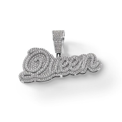 ​​​​​​​Sterling Silver CZ Queen Necklace Charm