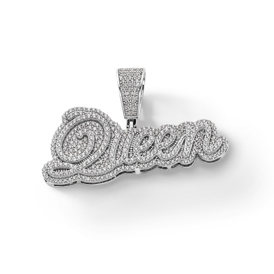Sterling Silver CZ Queen Necklace Charm