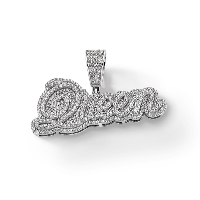 Sterling Silver CZ Queen Necklace Charm