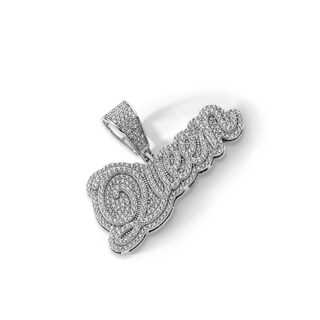​​​​​​​Sterling Silver CZ Queen Necklace Charm
