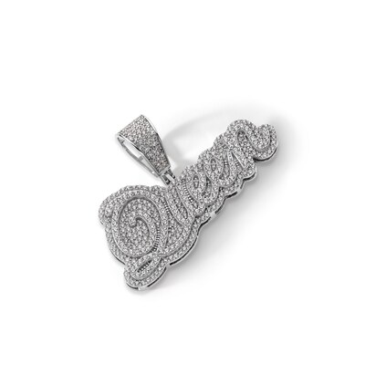 ​​​​​​​Sterling Silver CZ Queen Necklace Charm