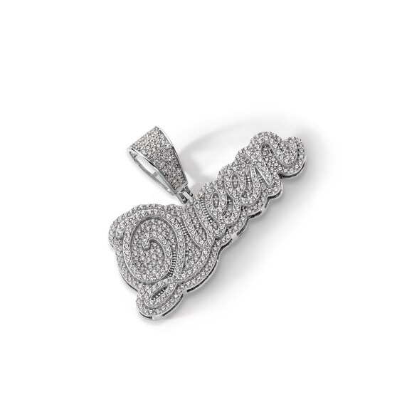 ​​​​​​​Sterling Silver CZ Queen Necklace Charm