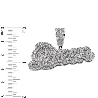 ​​​​​​​Sterling Silver CZ Queen Necklace Charm