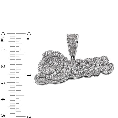 ​​​​​​​Sterling Silver CZ Queen Necklace Charm