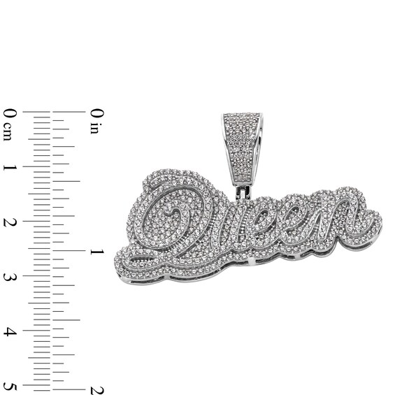 ​​​​​​​Sterling Silver CZ Queen Necklace Charm