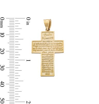 14K Solid Gold Padre Nuestro Cross Necklace Charm