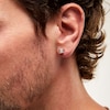 Thumbnail Image 2 of 10K Solid Gold 1/20 CT. T.W. Diamond Small Square Crown Cluster Studs
