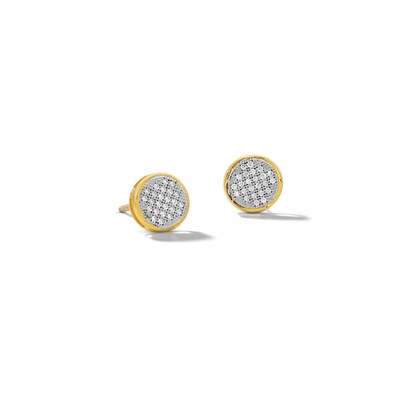 10K Solid Gold 1/6 CT. T.W. Diamond Medium Circle Studs
