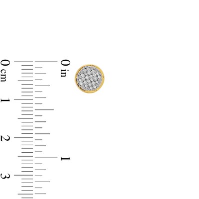 10K Solid Gold 1/6 CT. T.W. Diamond Medium Circle Studs